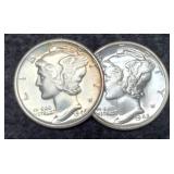 (2) 1942 M. Dimes MS65 P&S