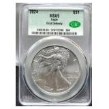 2024 Slab Silver Eagle CAC MS69