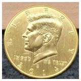 2014-D K. Half dollar Gold Plated & Colorized