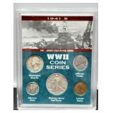 WW2 Display w/ 5 Coin 1941-S Year Set