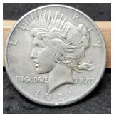 1921 Peace Dollar VF30