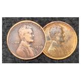 (2) L. Cents 1910 VF, 1911 XF