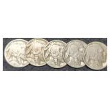 (5) Buffalo Nickels: 1924, 23, 25, 26, 28