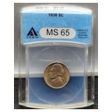 1938 Slab J. Nickel ANACS MS65