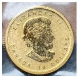 2012-1912 1/4 Oz. Gold $10 Canada BU