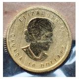 2012-1812 1/4 Oz. Gold $10 Canada BU