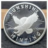 1 Troy Oz. Silver Sunshine Minting Round