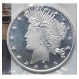 1 Troy Oz. Silver Round "Peace Dollar"