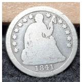 1841 Liberty Seated Half Dime