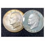 (2) Silver Ike Dollars: 1971-S, 1972-S
