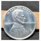 1 Troy Oz. Silver Round "Lincoln Cent"
