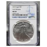 2023 Slab Silver Eagle NGC MS69 w/
