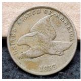 1858 SL Flying Eagle Cent F