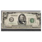 1928A $50 FR Note Redeemable In Gold XF