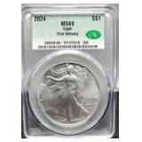 2024 Slab Silver Eagle CAC MS69 w/