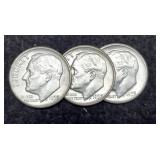 (3) Silver R. Dimes MS65: 1955-S&D, 57-D