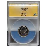 1985-S Slab Proof J. Nickel ANACS PF64 DCAM