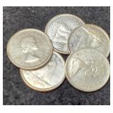 (5) Canada Silver Dimes