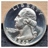 1962 Proof W. Quarter