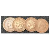 (4) Indian Head Cents: 1883, 93, 98, 01