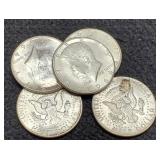 (5) 1964 K. Half Dollars