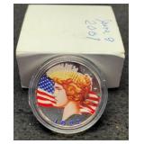 1922 Peace Dollar Colorized w/ Case