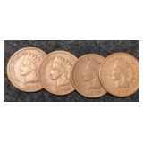 (4) Indian Head Cents: 1893, 97, 98, 99