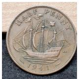 1941 G. Britain Half Penny