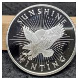 1 Troy Oz. Silver Sunshine Minting Round