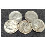 (5) M. Dimes: 1941-D, 42, 43-D, 44, 45