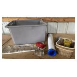 Gray Tote and Contents