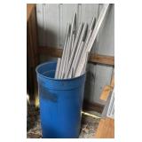 Trash Drum Full of Aluminum Poles/Scrap