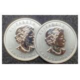 (2) 3/4 Troy Oz. Silver 1812-2012 Canada Dollars