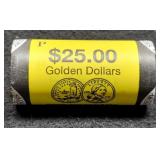 (25) 2008 Sacagawea Dollars BU In Bankroll