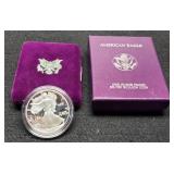 1989-S Proof Silver Eagle w/ Case & COA