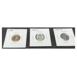 (3) BU 1943 Steel War Cents P,D,S