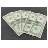 (5) 2006 $1 FR Notes Unc./Consecutive Numbered
