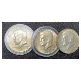 (3) 40% Silver K. Half Dollars
