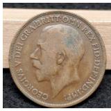 1917 Great Britain Large Bronze Penny