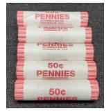 (5) 2009 L. Bicentennial Cents BU In Bank Rolls