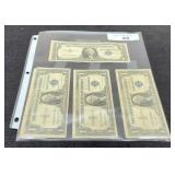(4) 1957 $1 Silver Certificate FR Notes