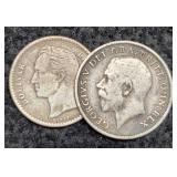 (2) Silver Foreign Coins: