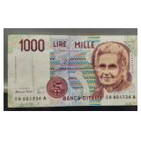1990 Italy 1000 Lire Banknote Unc.