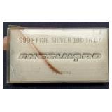 100 Troy Oz. Silver Bar By Engelhard w/