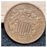 1864 Two Cent XF45 Strong WE
