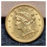 1905 $2 1/2 Gold Liberty BU