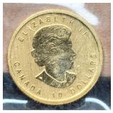 2012-1812 1/4 Oz. Gold Canada $10 BU In