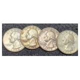 (4) 1964 Silver W. Quarters