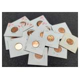 (16) Different Red BU L. Cents 1980-1990