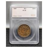 1850 Slab Large Cent SEGS VF20